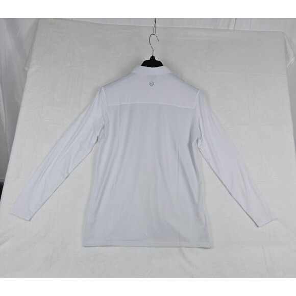 AG Adriano Green Label Men’s White Long-Sleeve Performance Golf Polo Medium - Picture 2 of 12